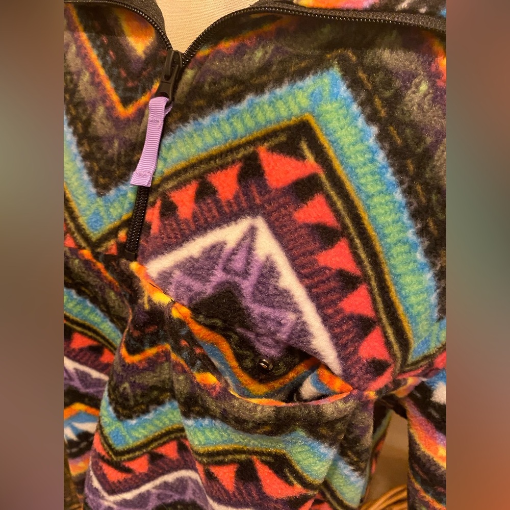 Wesc Multicolor Patterned Fleece Pullover Unisex … - image 8